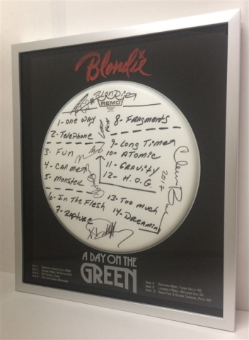 blondie signed drum head with engraved matboard and acrylic 640x480 1