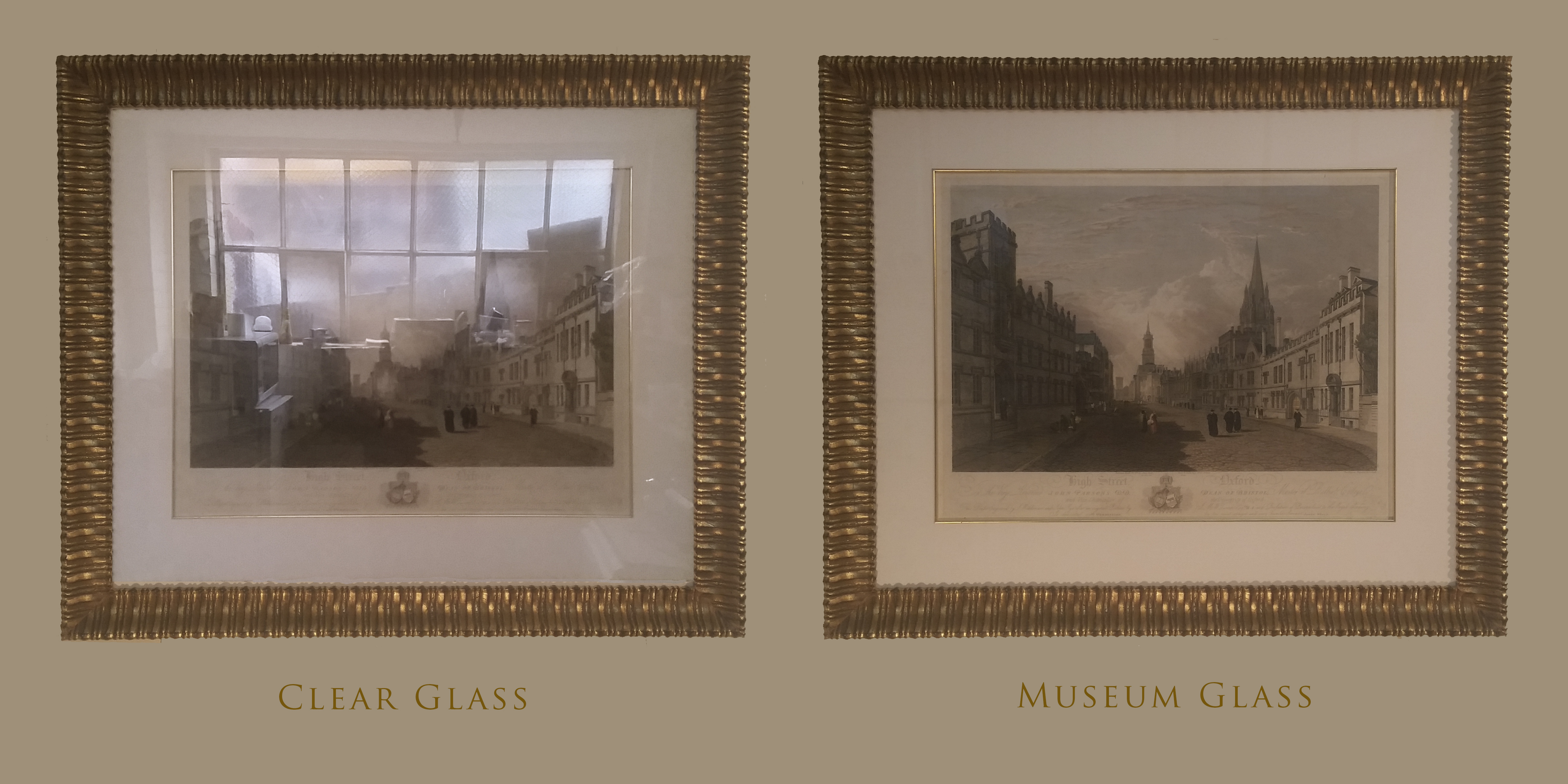 Museum glass comparison photo